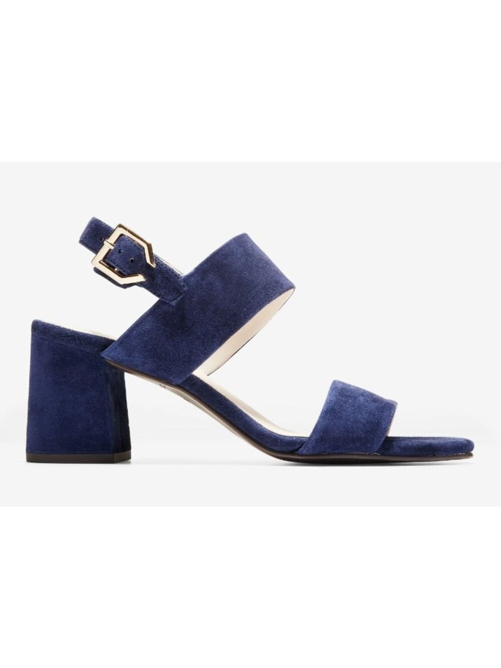 Cole Haan Avani City Sandals Block Heel Navy Blue Suede Size 8.5